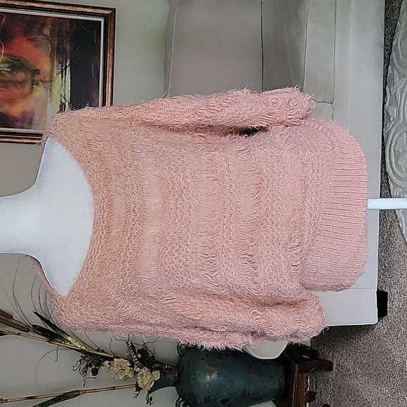 Puff & Bear Sweaters - Puff & Bear Blush / Peach  Color Fuzzy Sweater